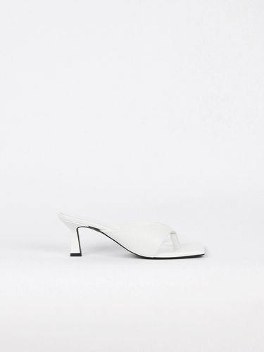 Nadia Flip-Flop Leather Heel Mule - blanc sur blanc - Modalova