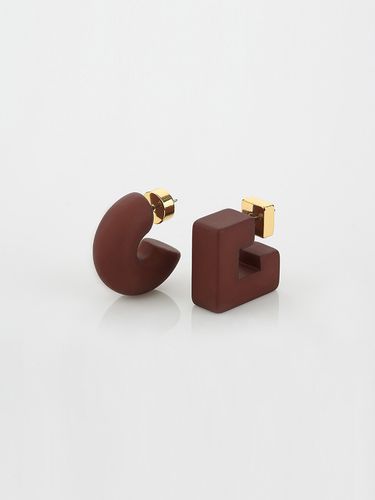 Puffy Pipe Earring (burgundy) - BAEBAE - Modalova