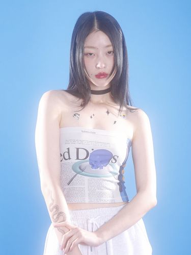 NEWSPAPER Tube Top (Light Grey) - CLUT STUDIO - Modalova