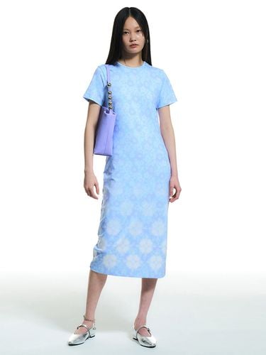 Pantalica Long Jersey Dress_Blue - YUNSE - Modalova