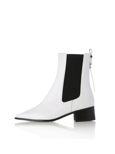 Square Point Chelsea boots-White - Meiel Dew - Modalova