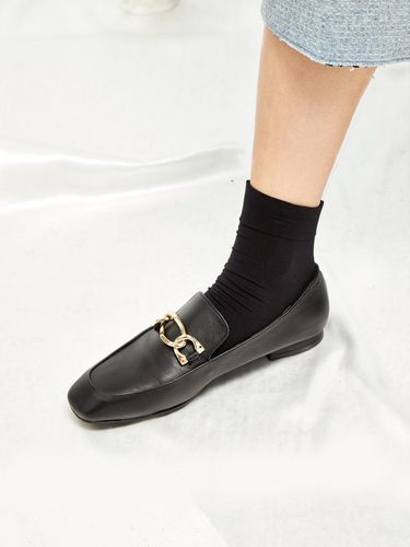 Square Toe Point Loafers Black - Meiel Dew - Modalova