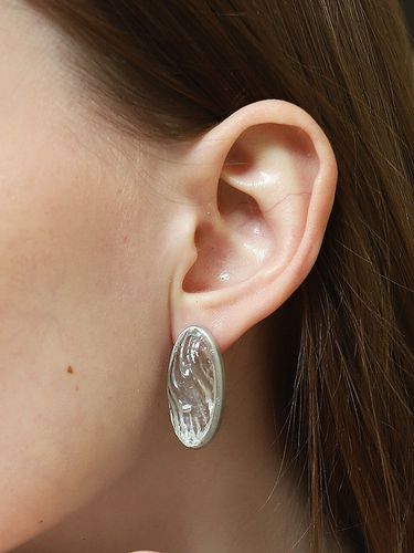 Oasis Oval Earring (Silver) - DIDIBOYU - Modalova