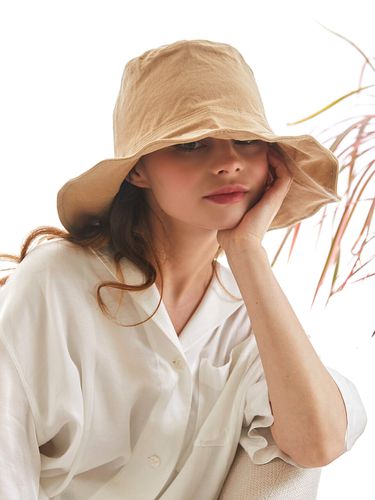 Mood Linen Bucket Hat_Beige - SLEEPYSLIP - Modalova