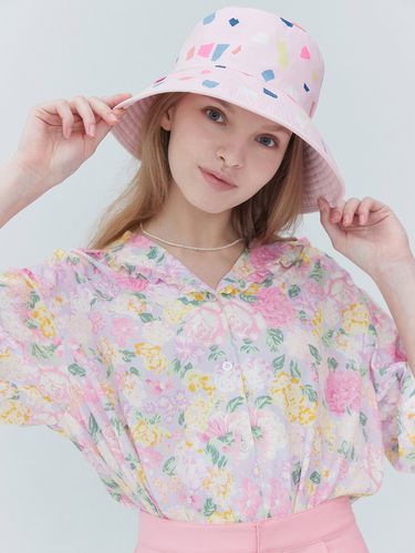 Reverisble Pattern Bucket Hat_Pink - MUDIDI - Modalova