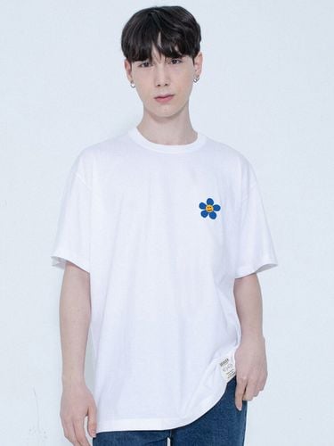 Blue Smile flower T-shirt_White - GRAVER - Modalova