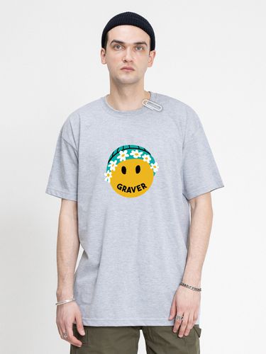 Big Flower Beanie Smile T-shirt_Grey - GRAVER - Modalova