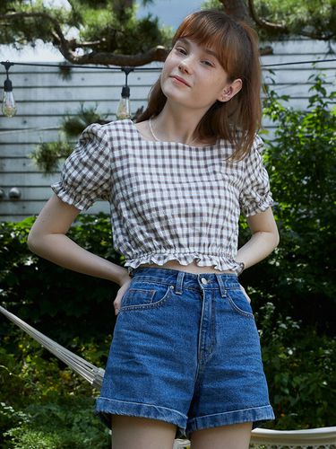 Frill Cropped Blouse - dearpeer - Modalova