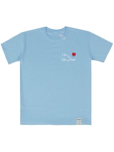 UNISEX] Drawing Heart Logo T-Shirt _Sky blue - GRAVER - Modalova