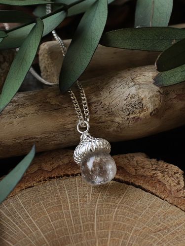 Petite Foret Rock Crystal Acorn Necklace - Iris - Modalova