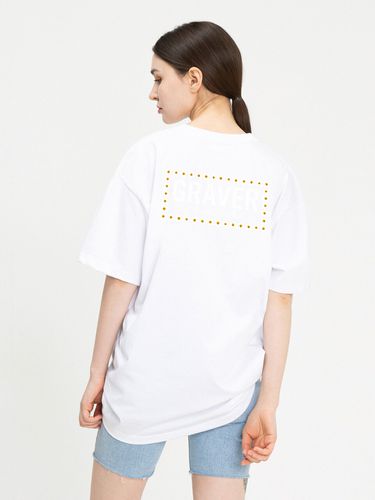 Border Flower Back Logo T-Shirt_White - GRAVER - Modalova