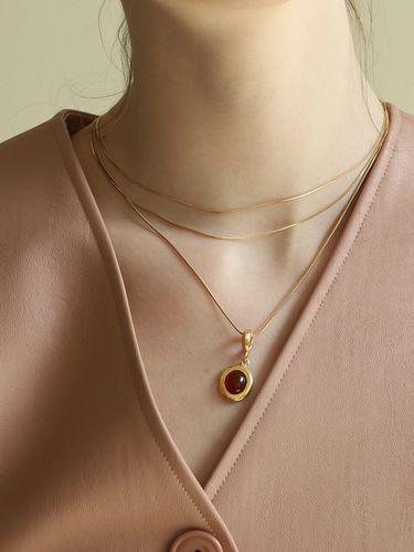 Simple Cabochon Necklace - DIDIBOYU - Modalova