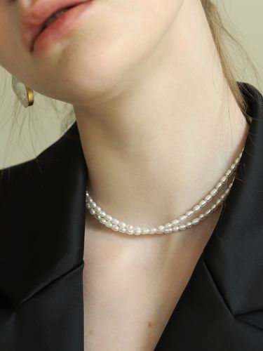 Double Pearl Choker Necklace - DIDIBOYU - Modalova