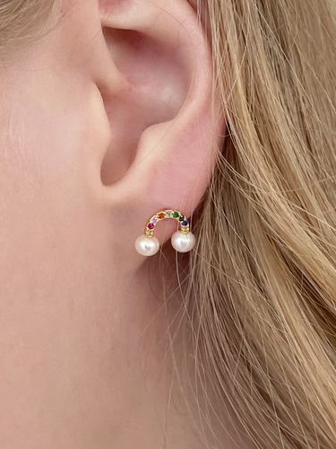 Rainbow Pearl Earrings - FANTASTIC PLANET - Modalova