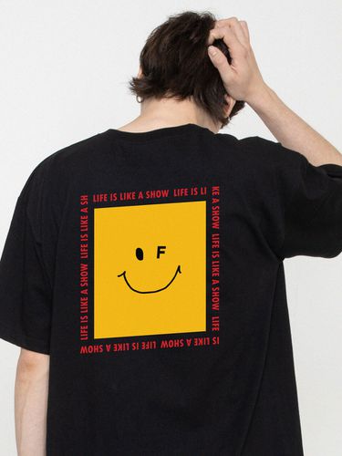 Square Smile Life Font Back Printing T-Shirt_4 Color - GRAVER - Modalova