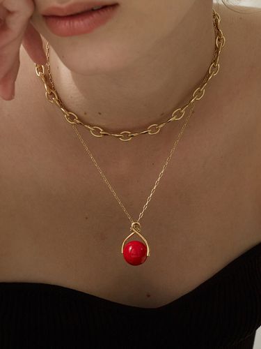 Balloon Pendant Necklace (Red) - viollina - Modalova