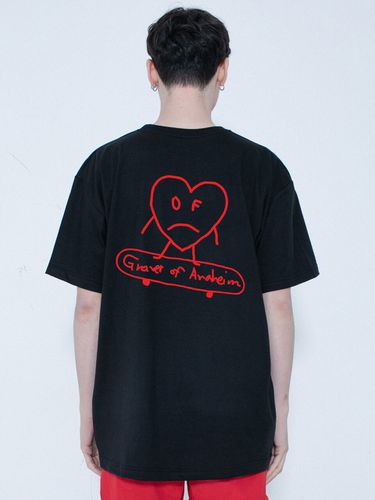 Line Heart Board Back Printing T-Shirt _5 Colors - GRAVER - Modalova