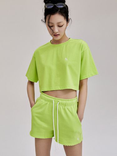 Cropped Silket T-Shirt - Lime - ONNE - Modalova