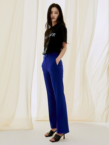 Flared Elastic Slit Pants - Blue - ONNE - Modalova