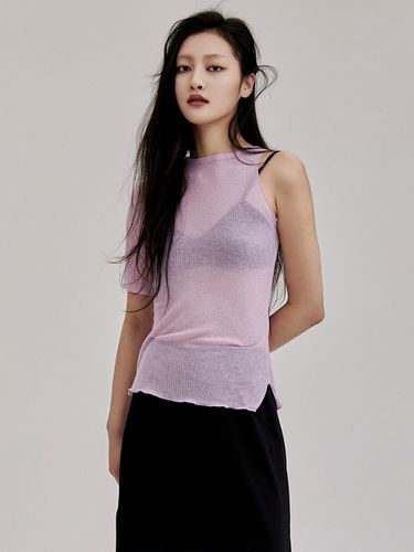 Unbalanced Half Sleeve Knit Top - ONNE - Modalova