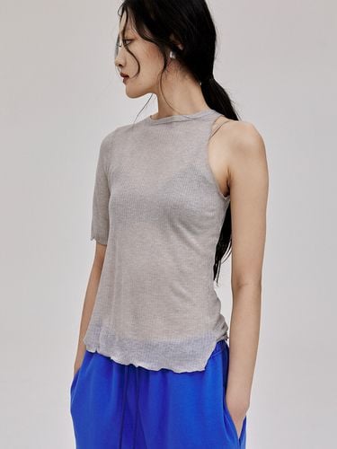 Unbalanced Half Sleeve Knit Top - ONNE - Modalova