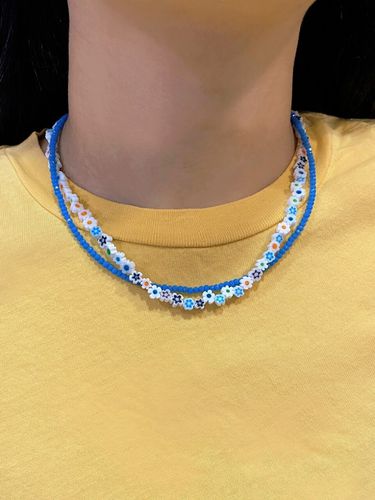 SET] Sky Blue Flower Necklace - LOVE ME MONSTER - Modalova