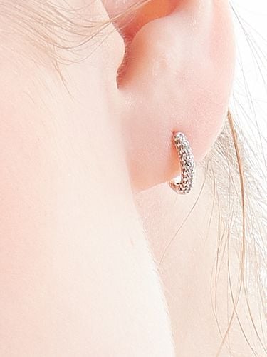 Cubic Ball Hoop Earrings - 2 Colors - POSTLUDE - Modalova