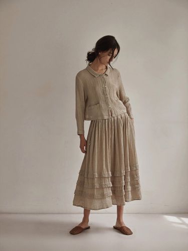 Linen Crease Skirt (2 Colors) - ho`me - Modalova