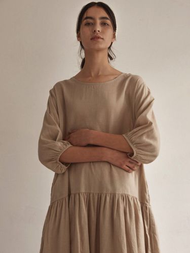 Tiered Puff Linen Dress (3 Colors) - ho`me - Modalova