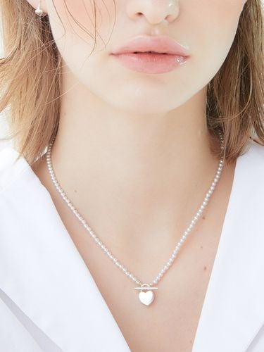 Heart Lock Pearl Necklace - 2 Colors - POSTLUDE - Modalova