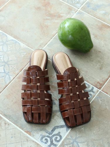 Papa Strap Cage Mules - Brown - february second - Modalova