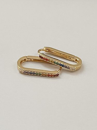 Rainbow Oval Earring - August Harmony - Modalova