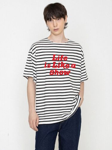 UNISEX] Big Life Smile Logo Stripe T-Shirt _2 Color - GRAVER - Modalova