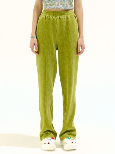 Two Tone Velour Pants (Light Green) - JUNEJUNE SPACE - Modalova