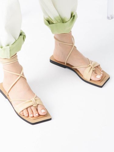 Ruban Lace-up Sandal Beige - TWVP - Modalova