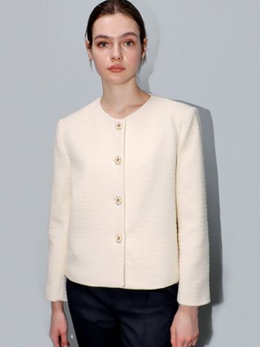 Jacquard Round Neck Jacket - DAMAGE MNEMONIC - Modalova