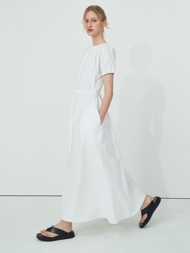 Shirring Detailed Dress_White - RIDIFI - Modalova