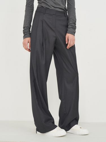 Wool Blend Long Wide Slacks - RIDIFI - Modalova