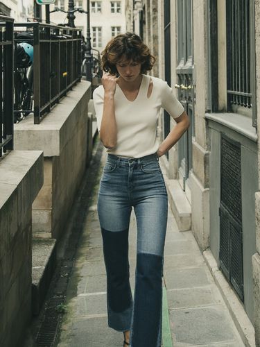 Unbalanced Washed Denim_Indigo - Maison de Ines - Modalova