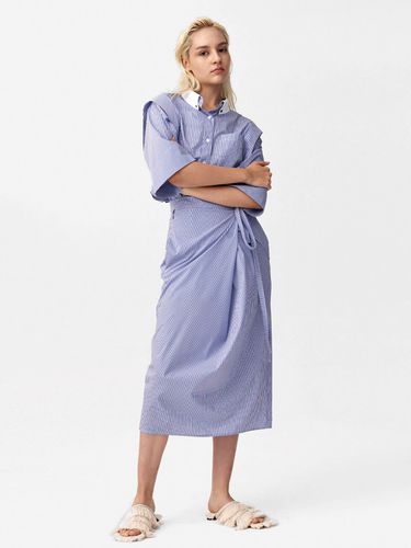 Strap Wrap Skirt (Blue Stripe) - SIGREAT - Modalova