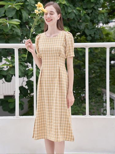 Yuna Vintage Dress (Yellow) - VALLO DE NERA - Modalova