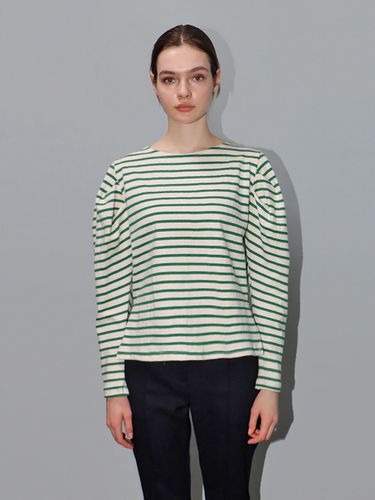 S Puff Stripe T-shirt_Green - DAMAGE MNEMONIC - Modalova