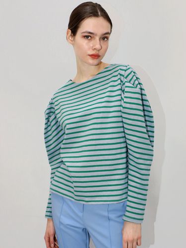 S Puff Stripe T-shirt_Ash-blue - DAMAGE MNEMONIC - Modalova