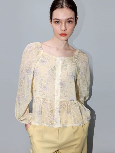 Flower Off Shoulder Top_Yellow - DAMAGE MNEMONIC - Modalova