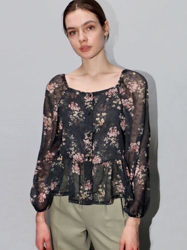 Flower Off Shoulder Top_Black - DAMAGE MNEMONIC - Modalova