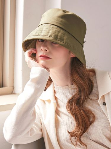 Basic Cotton Bucket Hat - Khaki - ELKE BLOEM - Modalova