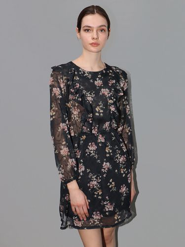 Ruffle Flower Dress_Black - DAMAGE MNEMONIC - Modalova