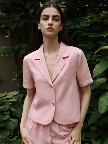 Fancy Tweed Jacket_Pink - DAMAGE MNEMONIC - Modalova