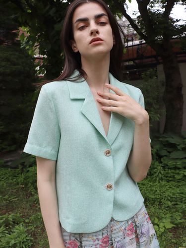 Fancy Tweed Jacket_Mint - DAMAGE MNEMONIC - Modalova