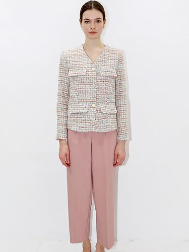 Pintuck Long Pants_Pink - DAMAGE MNEMONIC - Modalova